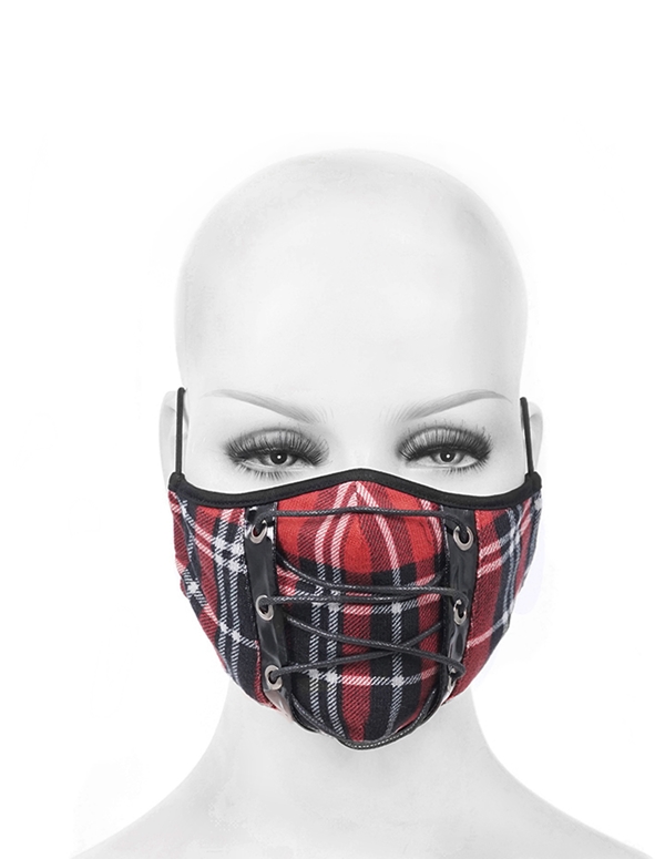 Plaid Face Mask ALT5 view Color: RPD