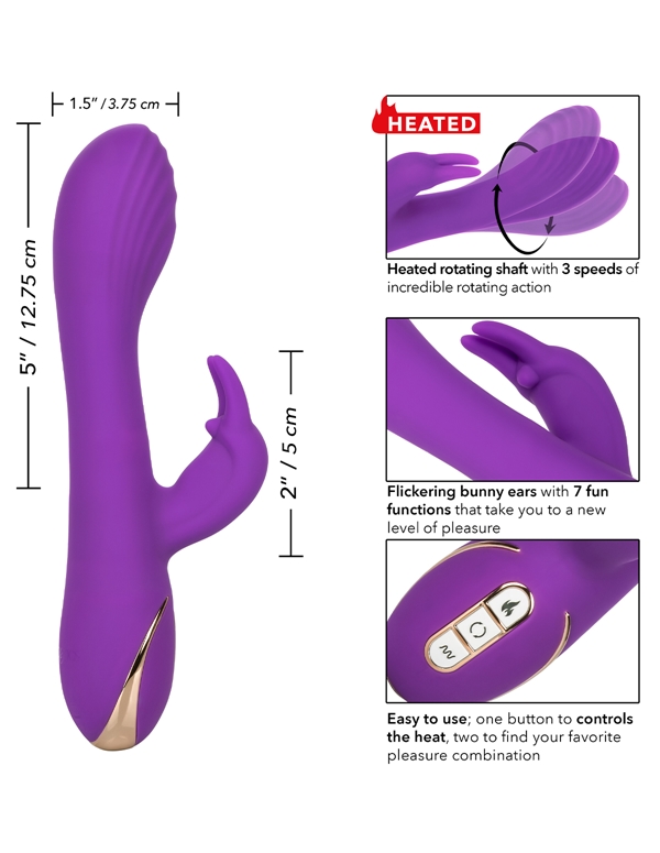 JACK RABBIT HEATED SILICONE ROTATING VIBRATOR ALT6 view Color: PR