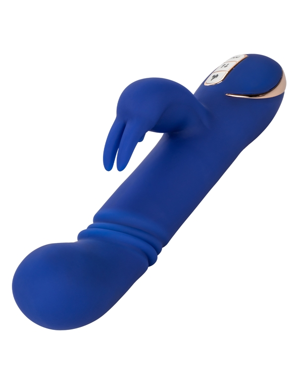 JACK RABBIT HEATED SILICONE THRUSTING VIBRATOR ALT3 view Color: BL