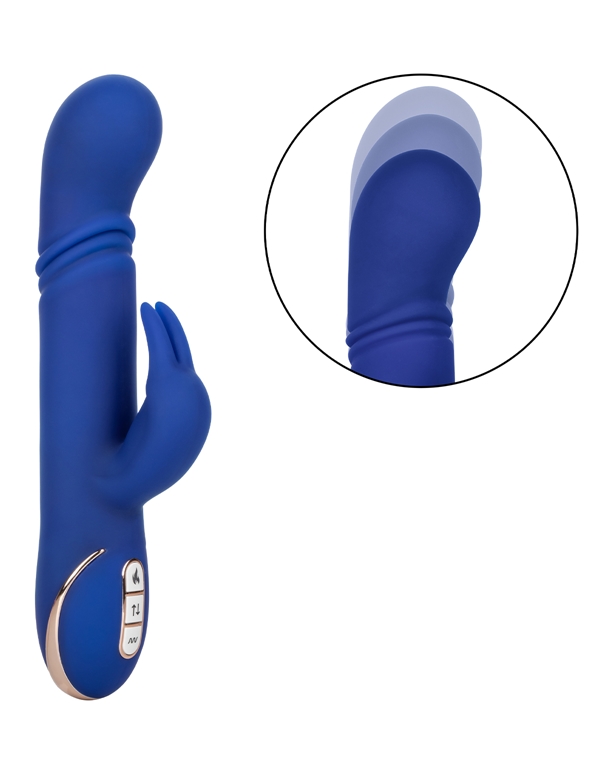 JACK RABBIT HEATED SILICONE THRUSTING VIBRATOR ALT4 view Color: BL
