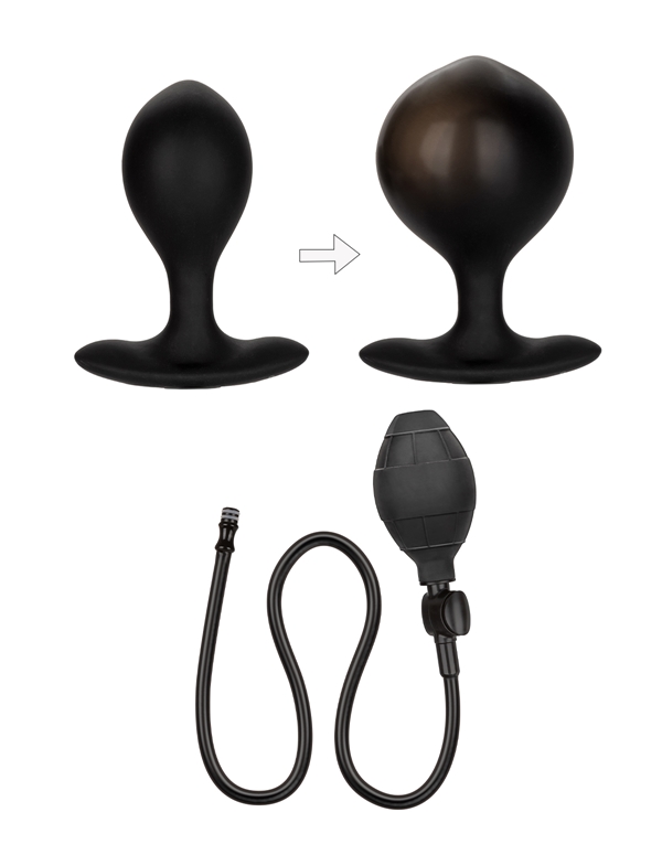 WEIGHTED SILICONE INFLATABLE PLUG ALT1 view Color: BK
