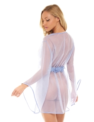 Alternate back view of SYDNEY SHORT ROBE WITH WIDE SLEEVES