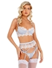 Additional SILVER/WHITE view of product 3PC EMBROIDERED BRALETTE GARTER SET with color code SLW