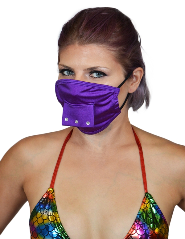 Face Mask With Rhinestone Straw Flap default view Color: PR