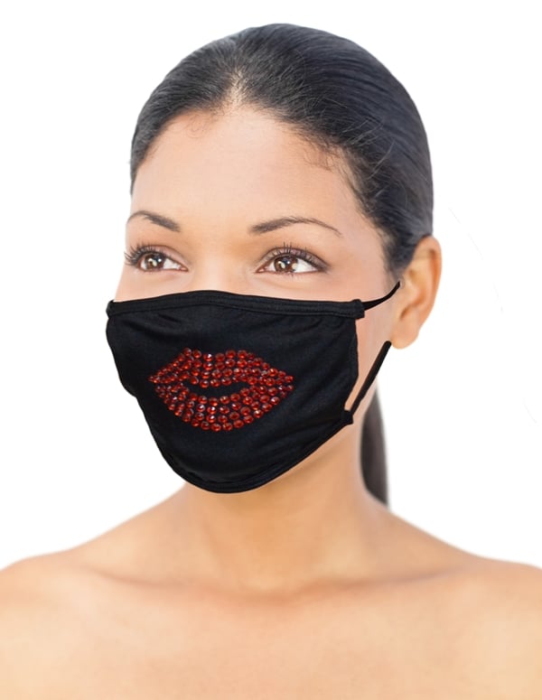 Rhinestone Lip Face Mask M22004059 Lover's Lane