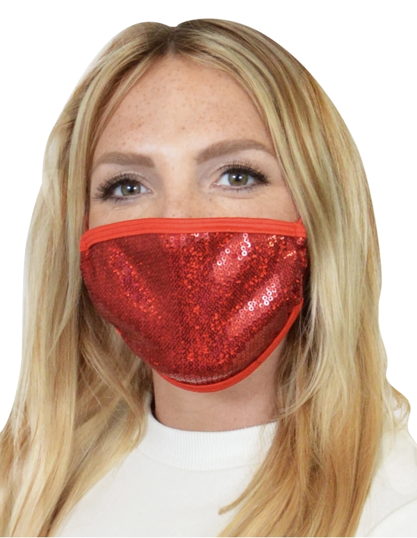 Sequined Face Mask ALT1 view Color: RD