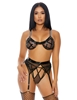 Additional BLACK view of product LATTICE ADORE YOU 3PC SET with color code BK