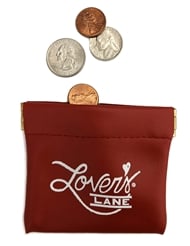 Front view of COIN AND EAR PLUG SQUEEZE PURSE