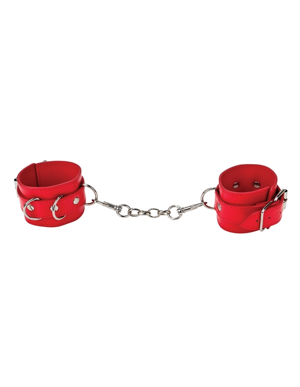 Ouch Leather Hand Cuffs default view Color: RD