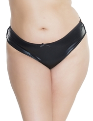 Front view of WET LOOK STRAPPY THONG