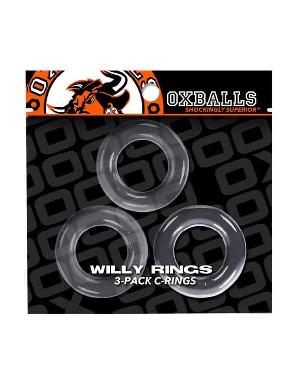 OXBALLS WILLY RINGS 3PK STRETCHY COCKRINGS ALT1 view Color: CL