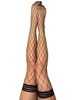 Additional BLACK view of product MICHELLE FENCE NET THIGH HIGH with color code BK