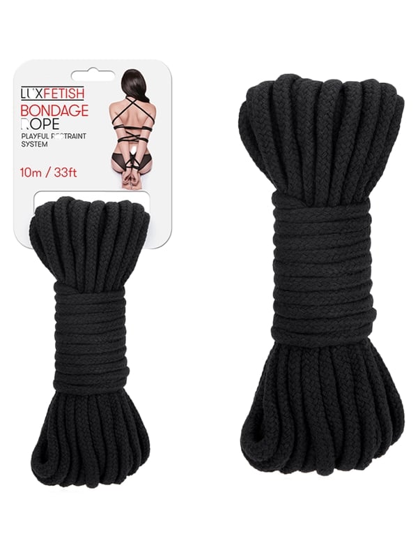 Lux Fetish 33 Ft Bondage Rope ALT2 view Color: BK