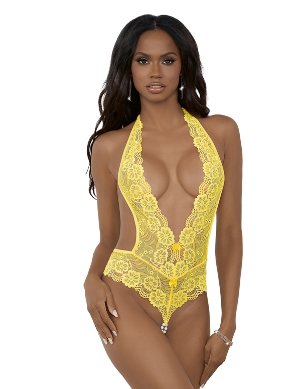 Daffodil Lace Open Pearl Teddy default view Color: YW