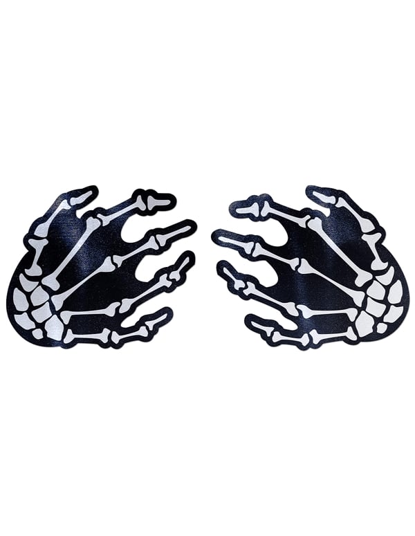 Pastease Skeleton Hands Pasties default view Color: BW