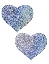 Alternate back view of PASTEASE SILVER GLITTER HEART PASTIES