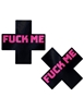 Additional BLACK/PINK view of product PASTEASE LIQUID BLACK FUCK ME CROSS PASTIES with color code BP
