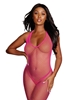 Additional NEON PINK view of product DIAMOND NET HALTER BODYSTOCKING with color code NP