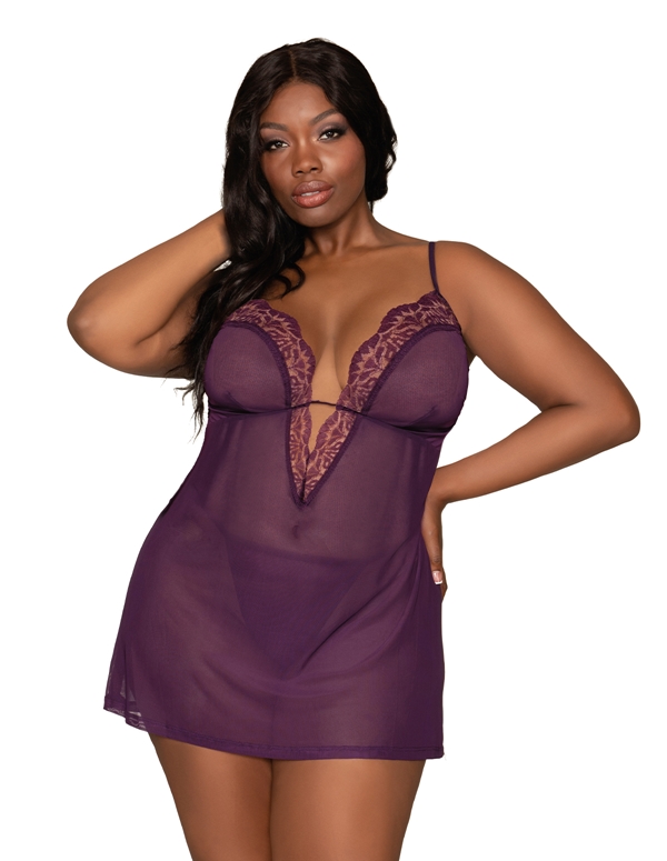 Sheer Lace Trim Chemise And Robe Set 12239x 04019 Lovers Lane