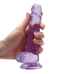 Alternate back view of REALROCK 7 INCH CRYSTAL CLEAR REALISTIC DILDO