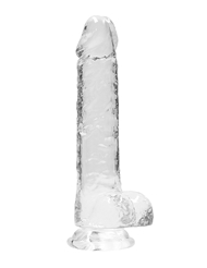 Additional  view of product REALROCK 8 INCH CRYSTAL CLEAR REALISTIC DILDO with color code CL