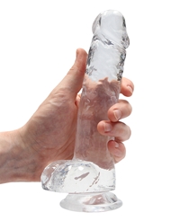 Alternate back view of REALROCK 8 INCH CRYSTAL CLEAR REALISTIC DILDO