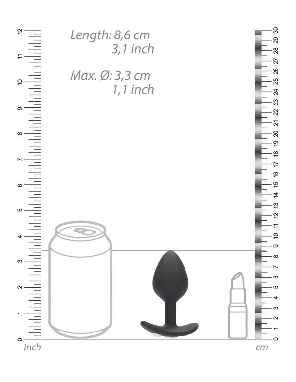LARGE DIAMOND BUTT PLUG alt2 view Color: BK