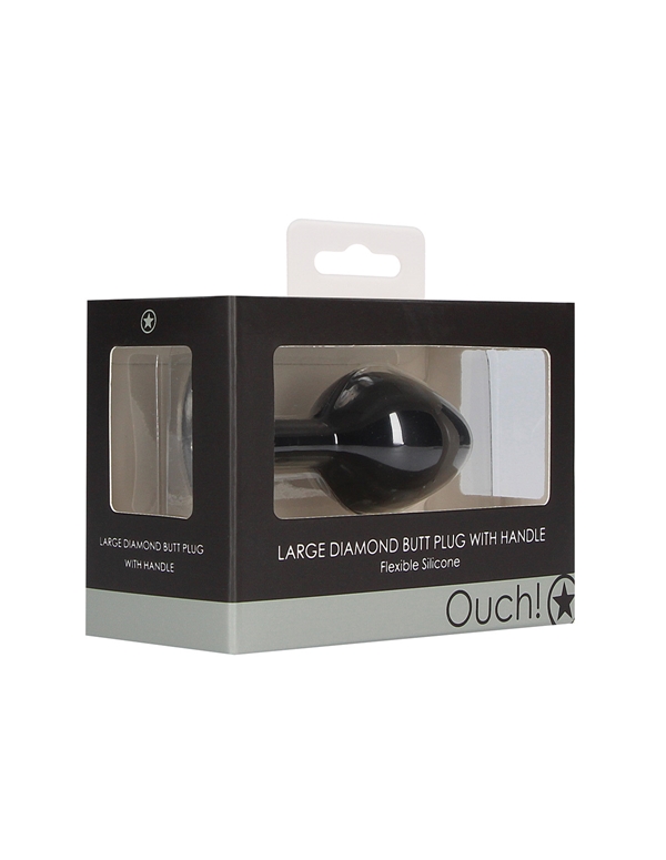 LARGE DIAMOND BUTT PLUG alt7 view Color: BK
