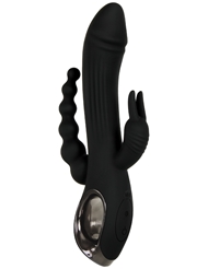 Front view of TRIFECTA SILICONE TRIPLE STIMULATION VIBRATOR