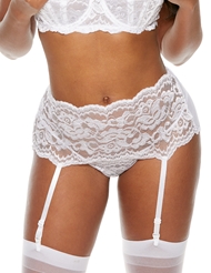 Additional  view of product CHOPPER LACE WIDE BAND GARTER BELT with color code WH