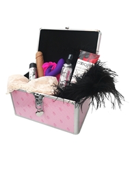 Alternate back view of MINI PINK PLEASURE CHEST WITH LOCK SET