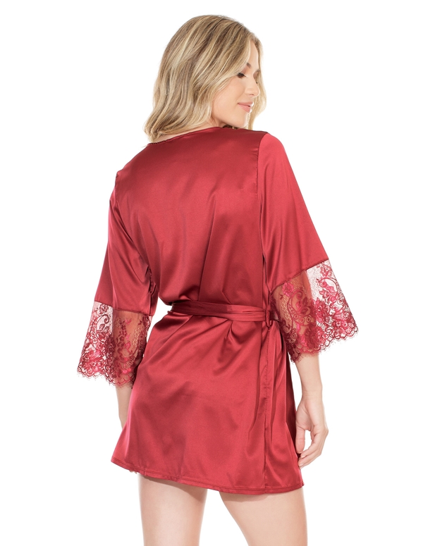 Satin And Lace Robe ALT1 view Color: MRLT
