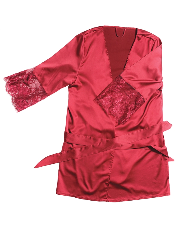 Satin And Lace Robe ALT3 view Color: MRLT