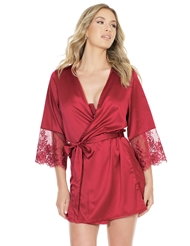 Front view of SATIN AND LACE ROBE