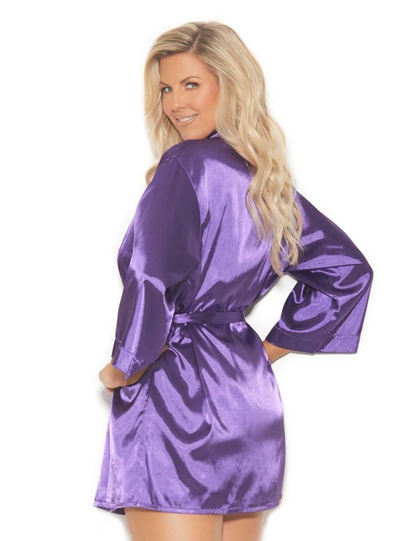 Charmeuse Plus Size Kimono Robe ALT1 view Color: PR
