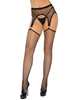 Additional BLACK view of product INDUSTRIAL NET STOCKINGS WITH ATTACHED GARTER BELT with color code BK