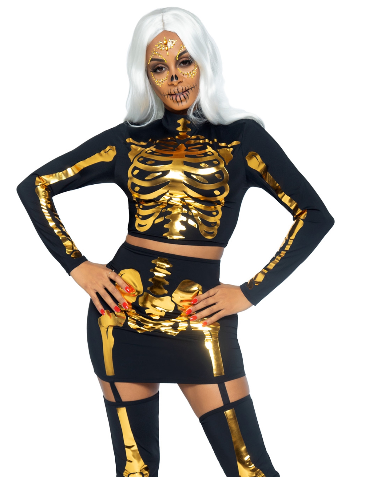 alternate image for Golden Skeleton 2Pc Costume