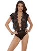 Additional BLACK view of product FLUTTER TIE BACK BODYSUIT with color code BK