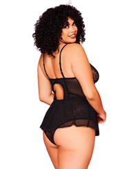 Alternate back view of DARK IN LOVE PLUS SIZE TEDDY