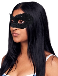 Alternate front view of LACE AND STONE VENETIAN MASQUERADE MASK