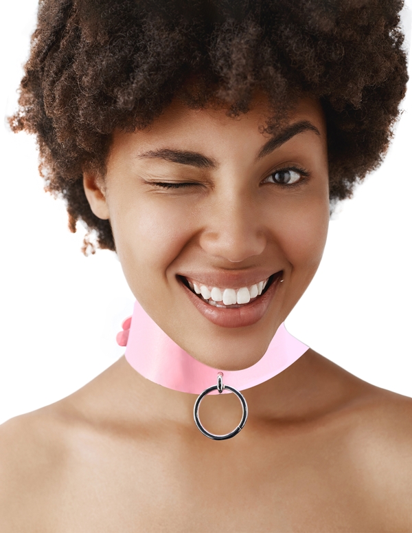 Leatherette Choker With Ring default view Color: PK