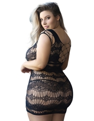 Alternate back view of KILLER LEGS MULTI NET PLUS SIZE BODYSTOCKING DRESS
