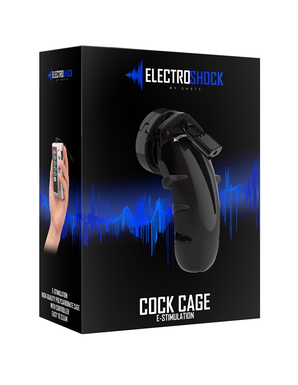 Electro Shock Cock Cage ALT1 view Color: BK