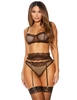 Additional CHOCOLATE view of product CHOCOLATE 3PC FISHNET BRA SET with color code CHO