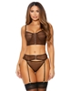 Additional CHOCOLATE view of product CHOCOLATE SHEER BUSTIER BRA SET with color code CHO