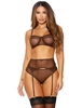 Additional CHOCOLATE view of product CHOCOLATE SHEER 3PC BRA SET with color code CHO
