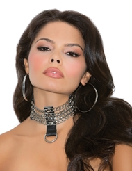 Alternate front view of LEATHER AND CHAIN COLLAR