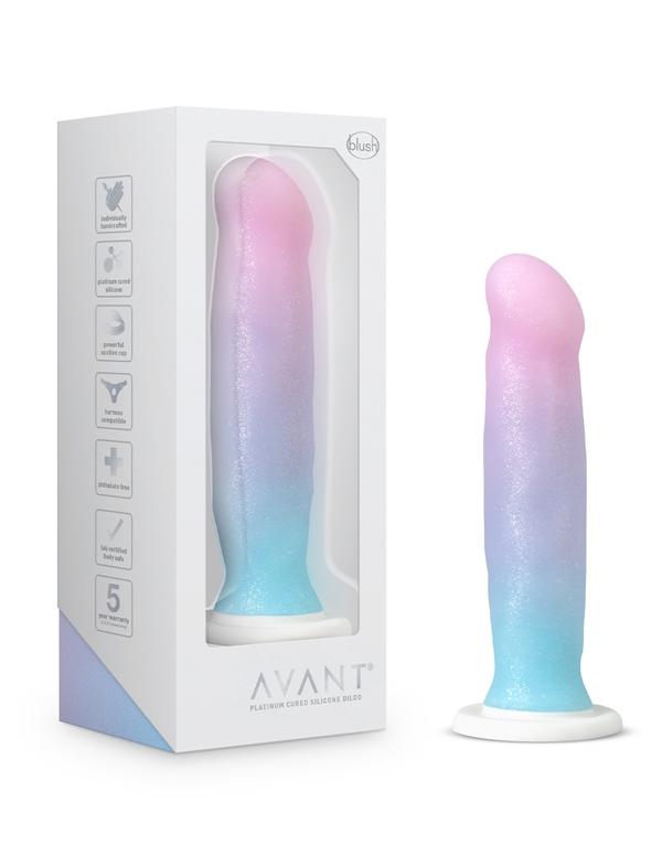 Avant Lucky Glitter Silicone Dildo alt1 view Color: pbl