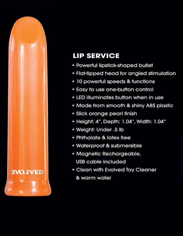 Lip Service Rechargeable Bullet ALT2 view Color: OR