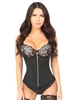Additional BLACK view of product TOP DRAWER STEEL BONED PREMIUM COTTON PLUS SIZE UNDERBUST CORSET with color code BK